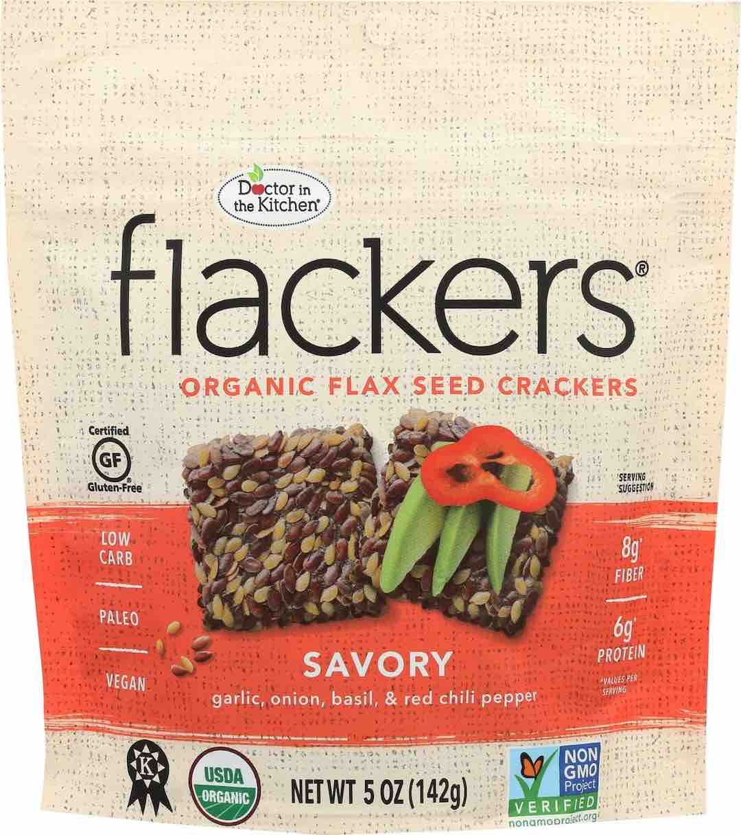 Doctor In The Kitchen, Flackers Organic Flax Seed Crackers